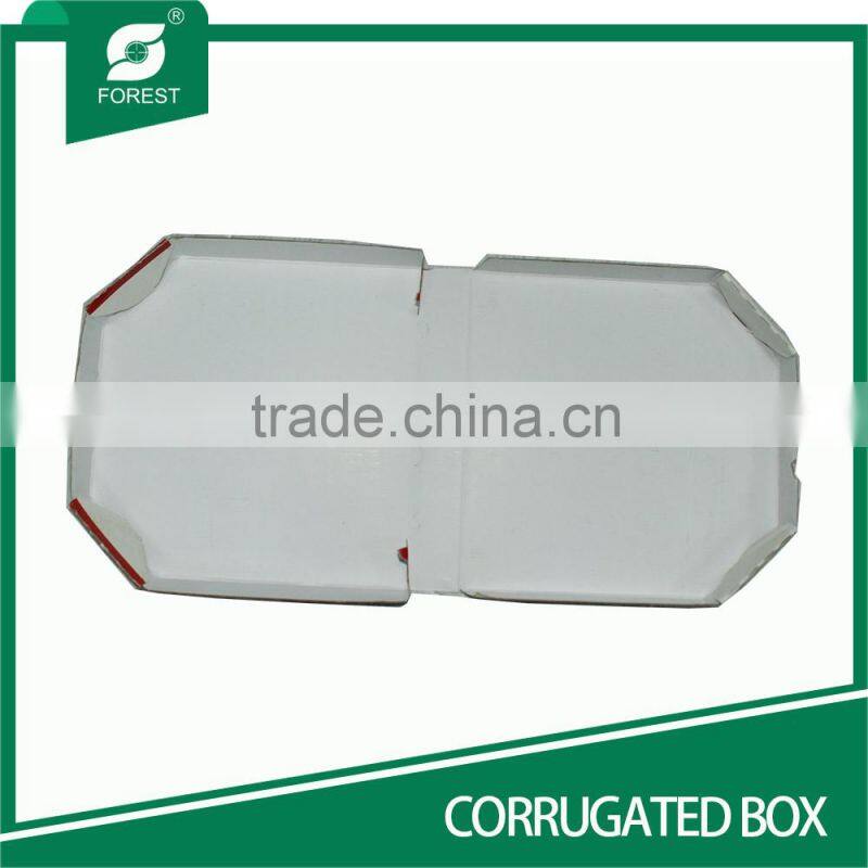 WHITE CARDBOARD PRINTED PIZZA CURRAGATED BOX