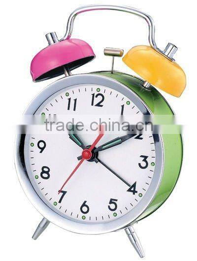 3.5 inches colorful metal case mechanical alarm clock