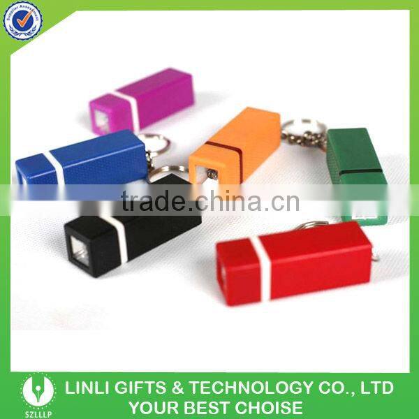 Customized Logo Plastic Led Flashlight Souvenir Keychain