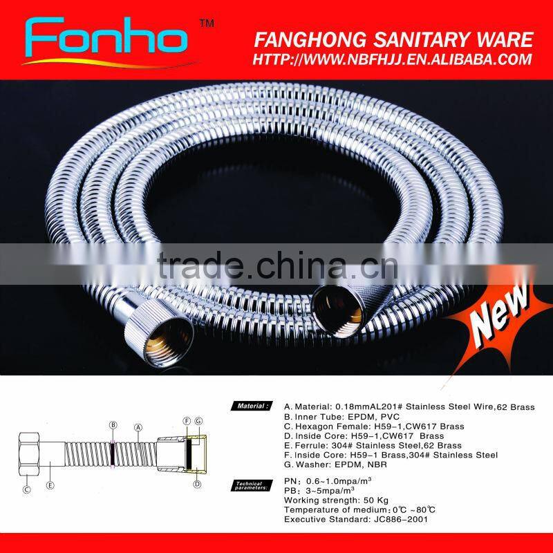 high quality chrome plated shower hose for toilet