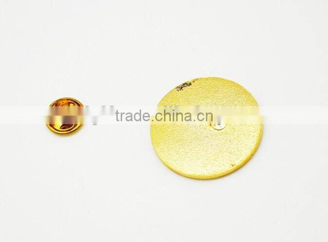 custom soft enamel gold plating metal round badge pin