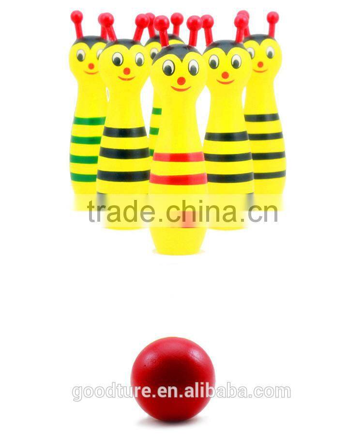 Wooden Bees Bowling Sporting Game