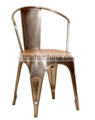 AKKU JODHPUR INDUSTRIAL FURNITURE METAL WITH WOOD SEAT CHAIR