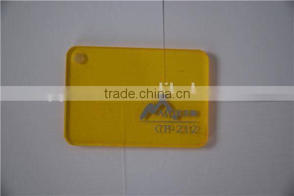 Yellow color transparent ceiling acrylic sheet