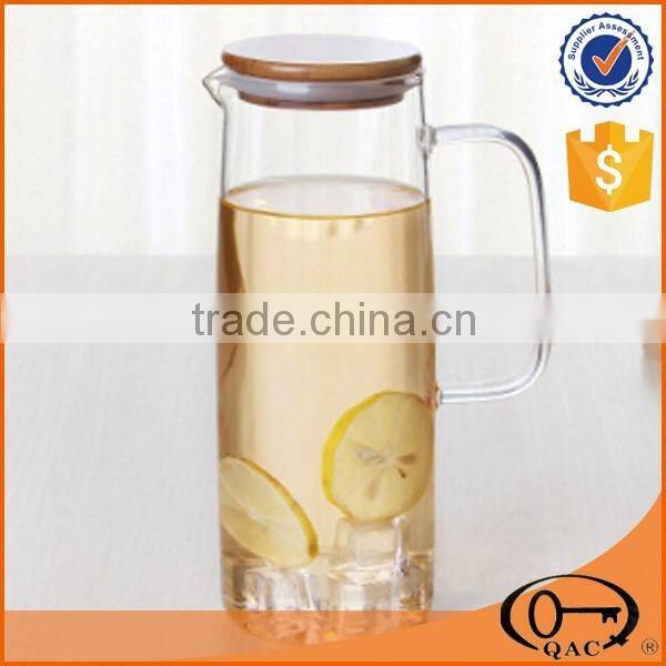 clear glass ice tea jug borosilicate glass water jug with glass lid