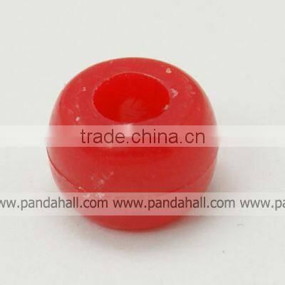 Acrylic Pony Beads, Big Hole Beads, Rondelle, 9x6mm, 4mm Hole(MACR-H005-M1)