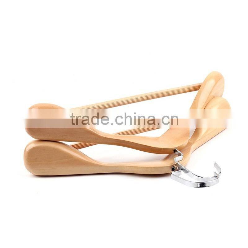 Wholesale High Quality straight wooden hangers widen shoulder hotel hanger