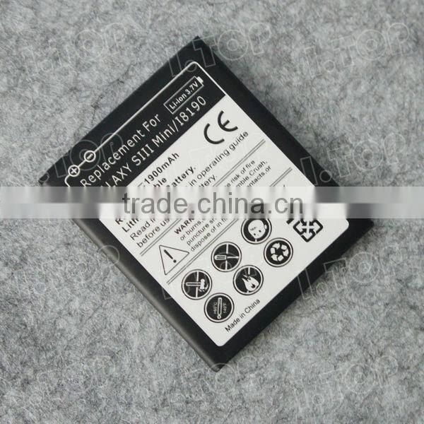 For Samsung Galaxy S3 Mini Battery i8190 Battery 1900mAh Factory Price