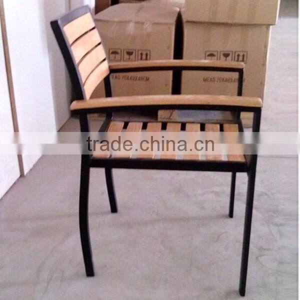 garden furniture outdoor restaurant wooden recliner aluminum dining chair YC016