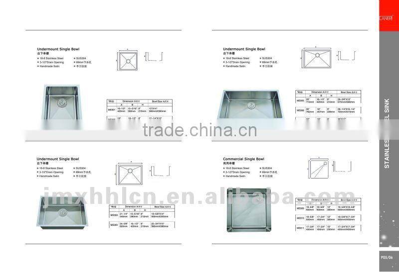 cUPC kitchen sink inserts single bowl 3018A