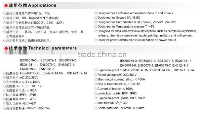 BXM(D)51 IIB Explosion proof distribution Exd box 400*650mm