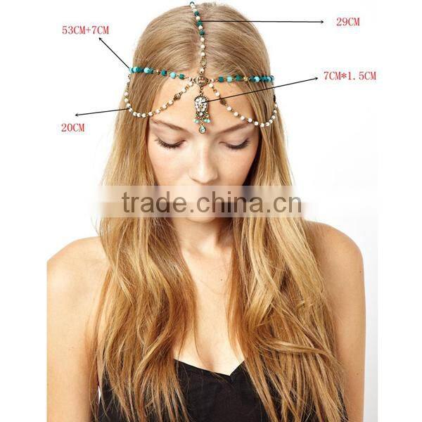 nickle free boho style small moq jewelry head chain headband