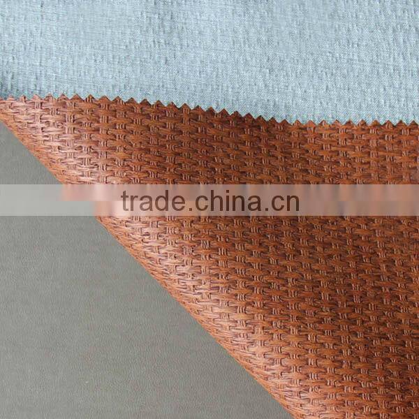 PU 0.6mm TC backing embossed leather for india market