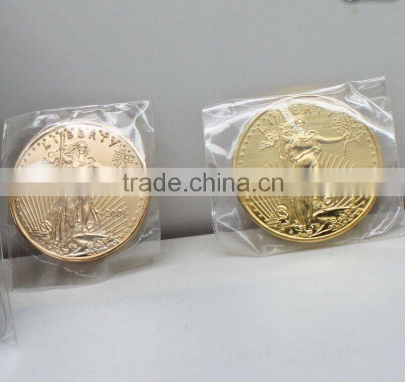 1 oz replica tungsten gold plated coin from China