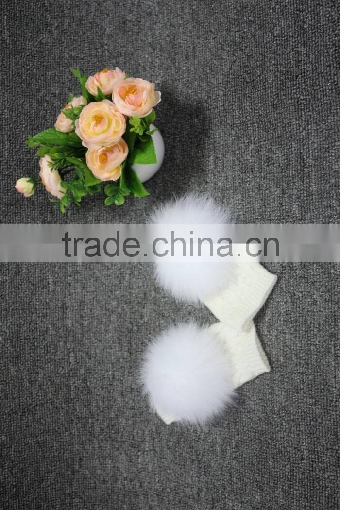 most popular hot fashion high quality ladies stock knit warm long fur gloves