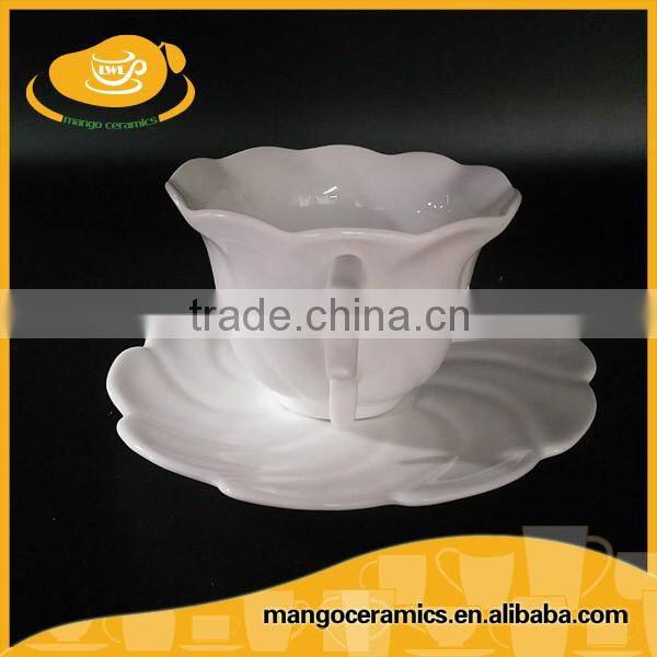 Wholesale wedding banquet use porcelain tea cups and saucers