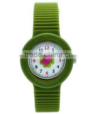 Silicone Slap Strap Wrist Watch With Silicone Watchstrap