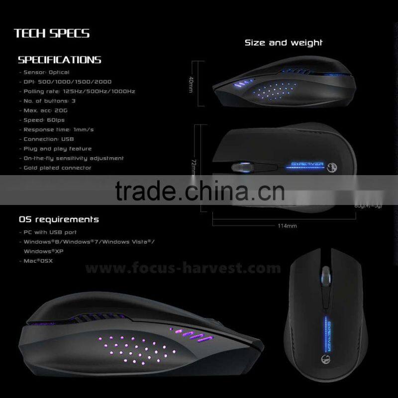 Team Scorpion G-Reaver R2 Ergonomics 200DPI RTS Gaming Mouse Mice