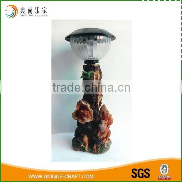 Novelty gnome resin trunk with solar light