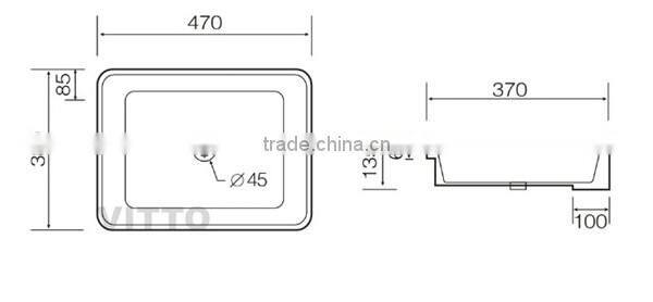 no faucet holesemi recessed vanity basin