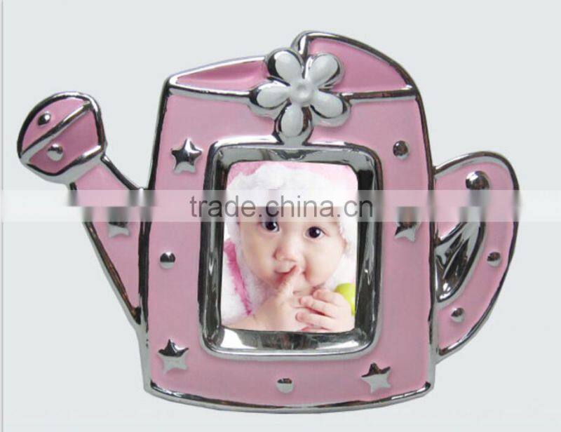Pink sliver my first year baby photo picture frame