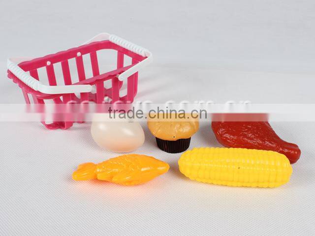 Children plastic shopping set toy with cash register