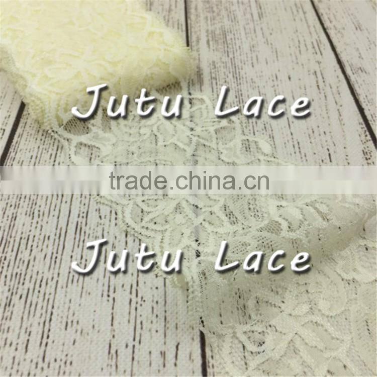 Hot-selling 8cm width lace elastic hair bands -stretchy elastic trim -decorative lace trim