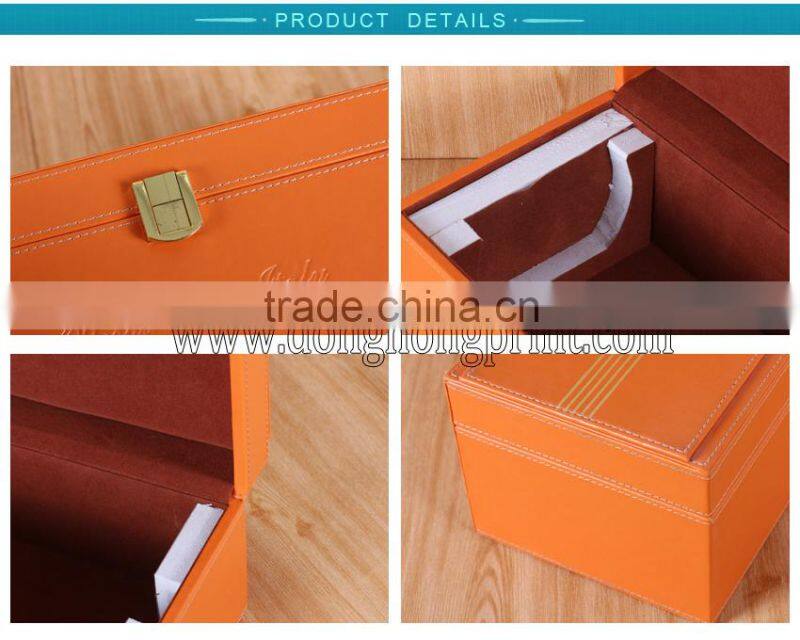 Latest gift packaging 1 bottle strong orange wooden boxes for wine buy