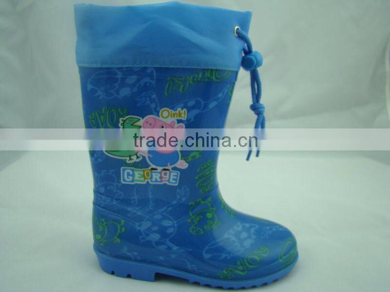Boys bule collar PVC safety gumboots