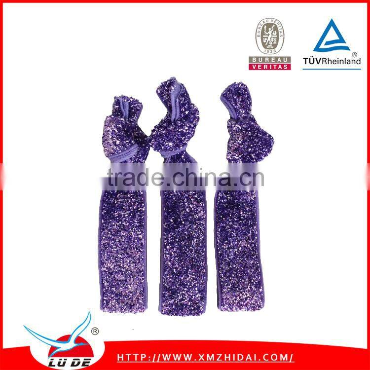 new design glitter elastic ribbon for hair ties/hair tie