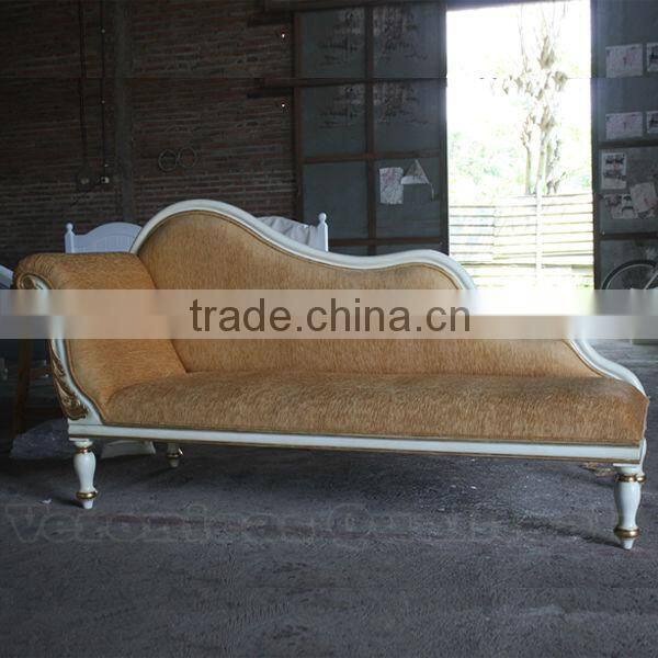 Living Room Sofas - Antique Luxury White Painted Single End Sofa