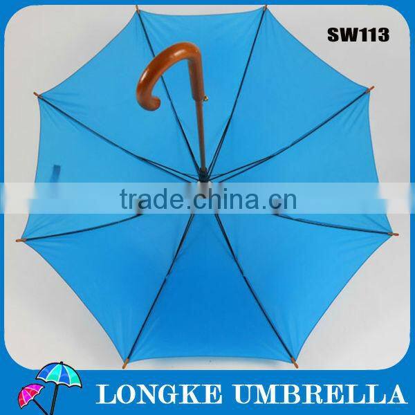 24" Wooden straight umbrella auto/solid color