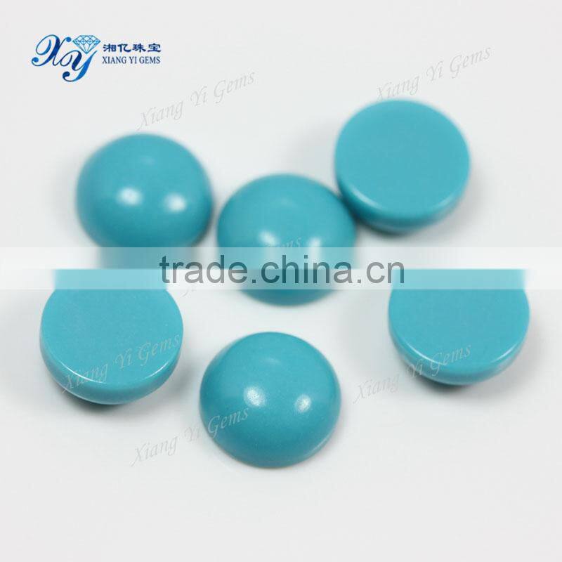 9mm round shape cabochon chinese blue stone factory prices bulk turquoise stone beads
