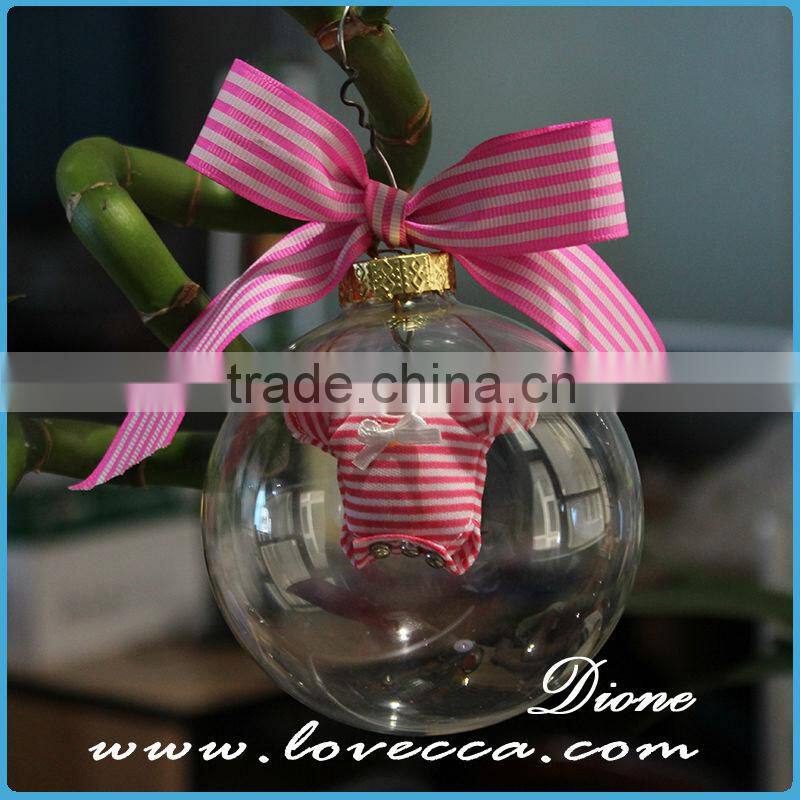 Glass Christmas decor, xmas Glass Ball With Aluminum Cap