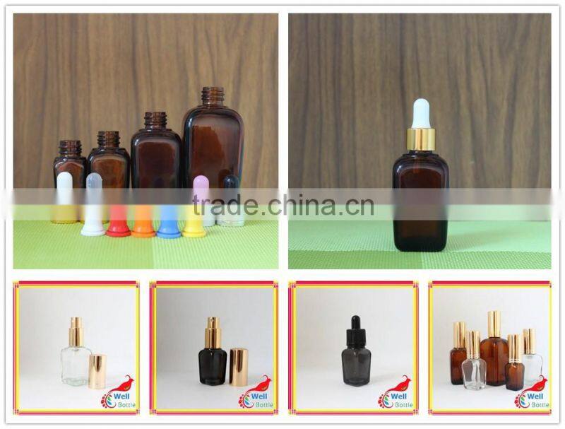 15ml 30ml solid matte frosted rectangle black glass dropper bottles wholesale for e liquid e juice vape juice GR193R