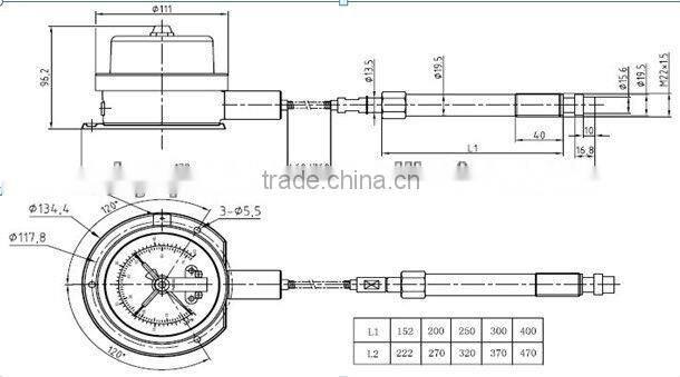 Electric contact and isolated diaphragm melt pressure gauge