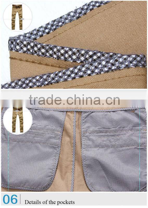 Wholeasle cotton twill casual pants slim fit cotton chino pants for men