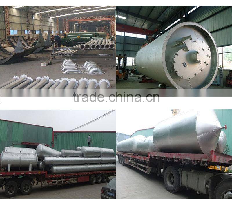 Direct heating mode waste tire recycling plant for tire pyrolysis heavy oil/carbon black and steel