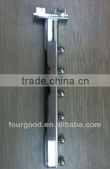 China Foshan Factory ! 6 balls Chrome Slatwall Clothing hook
