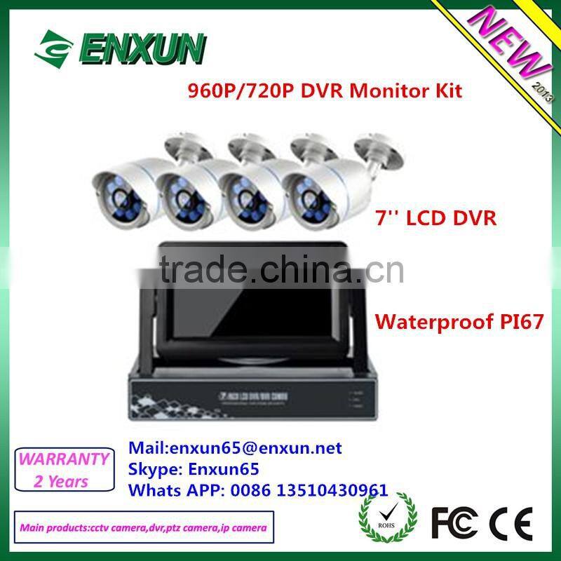 Economic 4ch AHD DYI DVR kit, 7inch LCD monitor metal bullet and plastic dome supplier
