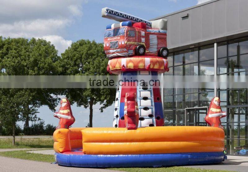 inflatable climbing tower fire truck for child
