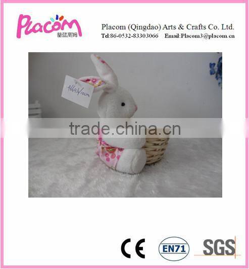 2015 HOT Selling Lovely Cute Plush Rabbit Toys with a basket