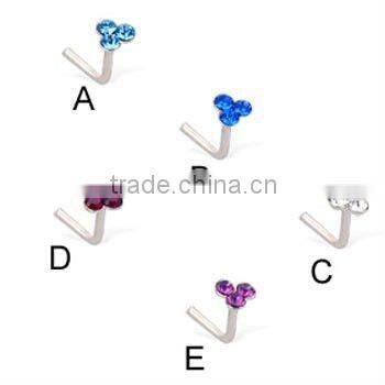 316L steel crystal nose ring body piercing jewelry nose ring
