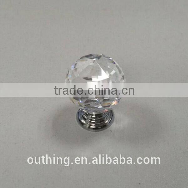 kitchen and bathroom cabinet furniture high quality fancy chrome base glass crystal knobs