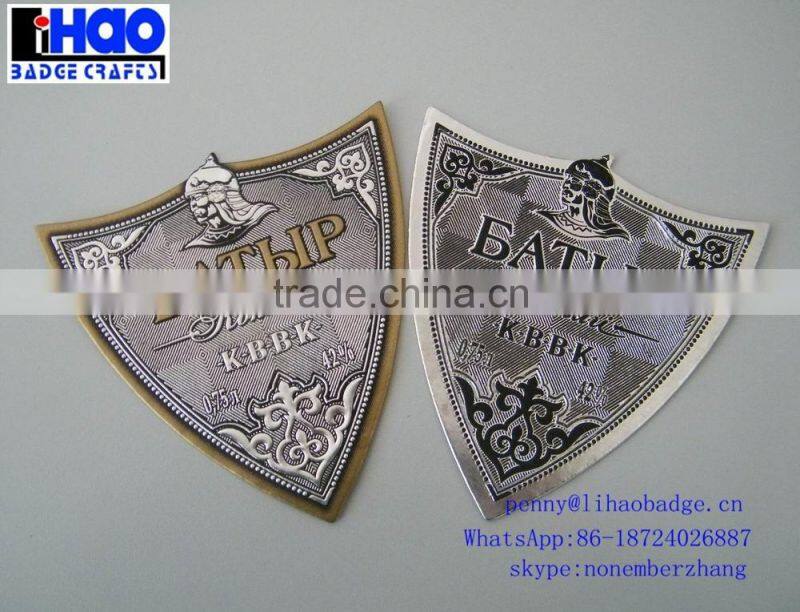 embossed metal labels for wine e-liquid labels embossed foil label
