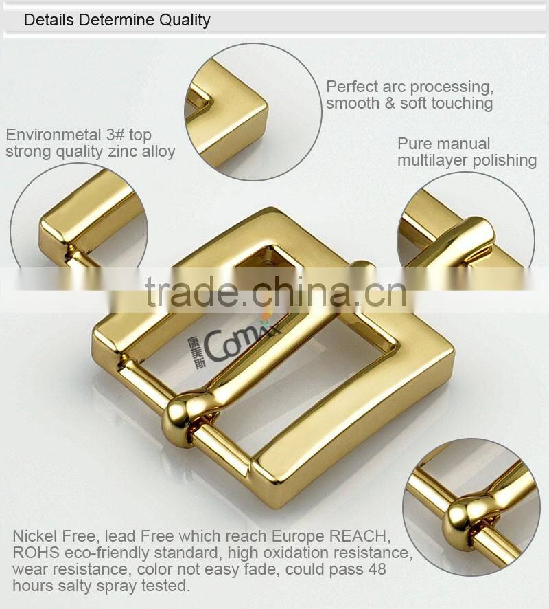 Fashion shiny gold 28mm metal strap bag clip buckle