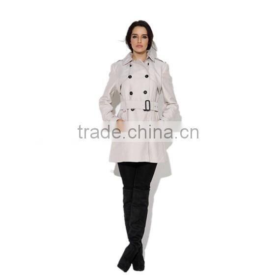 PRETTY STEPS 2015 elegant utterly classic flattering waist tie double-breasted front women's winter trench coat