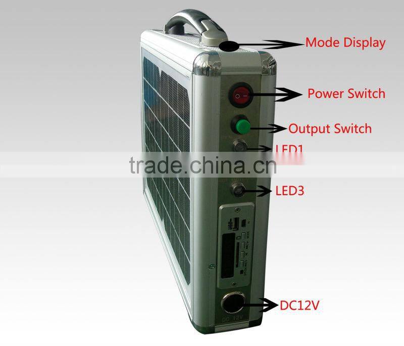 10W solar generator aluminuim aplloy case portqable solar energy home system