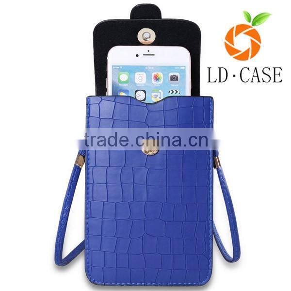 wallet card-slot pu leather cell mobile phone case/ purse phone bag