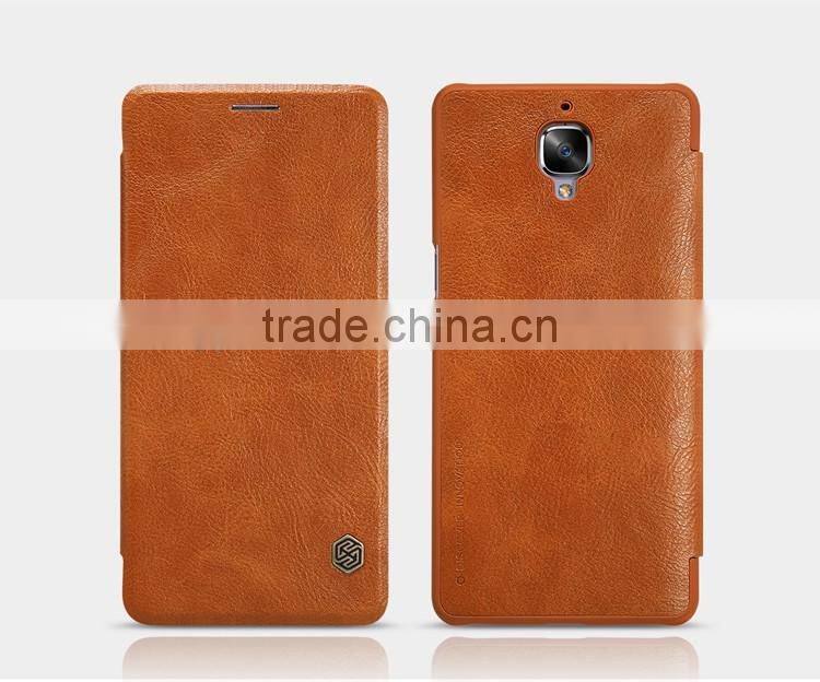 Quality Flip Leather Case For ONEPLUS 3 A3000, NILLKIN Qin PU flip leather phone Case BUSINESS CARD CASE CLASSIC RESTRO